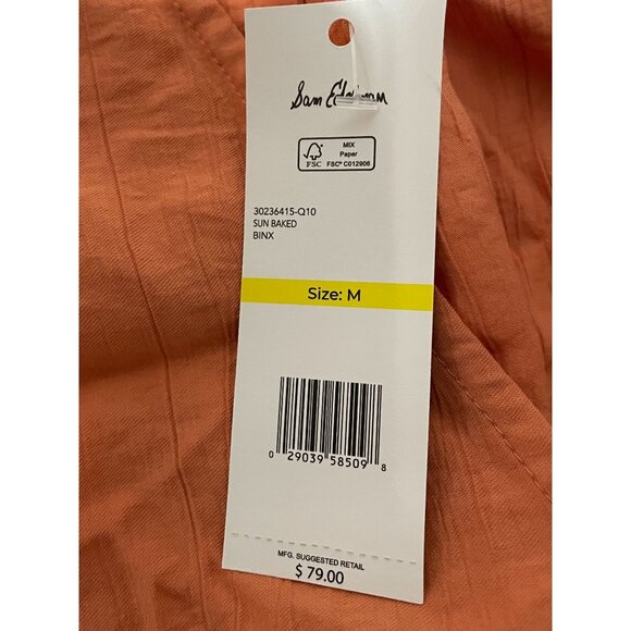 Sam Edelman Women's Sun Baked Binx Top Size M Viscose & Nylon Orange - Picture 10 of 16